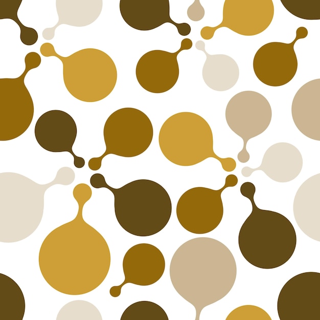 Brown round bubbles repeat pattern Vector background wallpaper