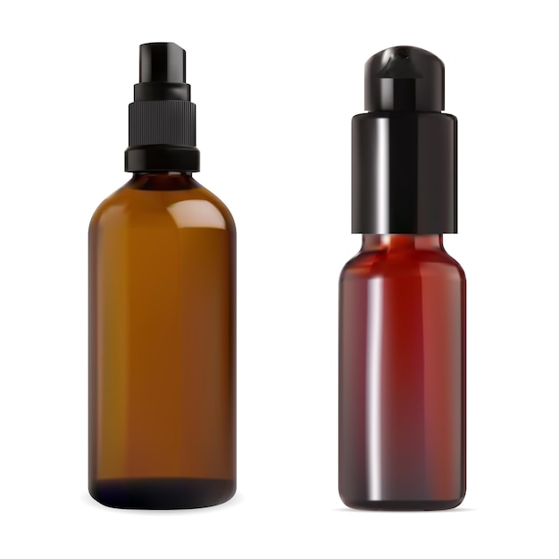 Brown serum spray bottle Essential oil dropper