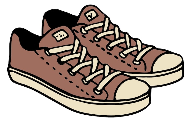 Brown sneackers icon Casual male fashion symbol