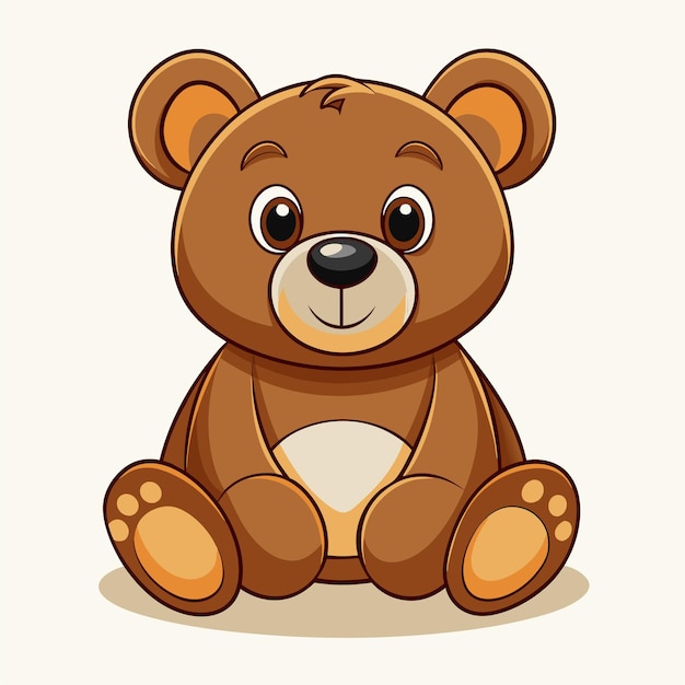 a brown teddy bear with a big belly sits on a white background