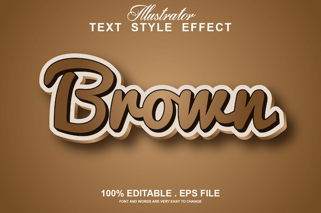 brown text effect editable