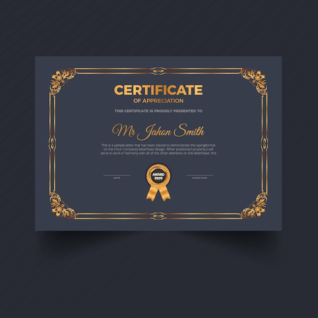 Brown Unique Certificate