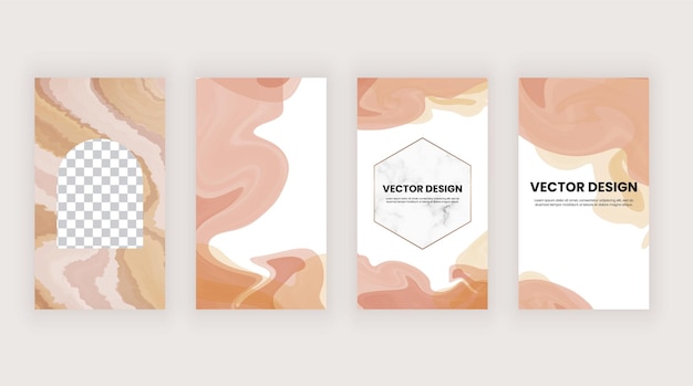 Brown watercolor templates for social media stories banners