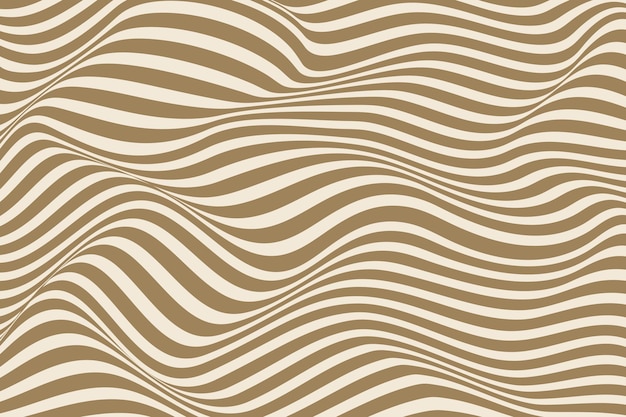 Brown wavy lines vector background. Wave line art.