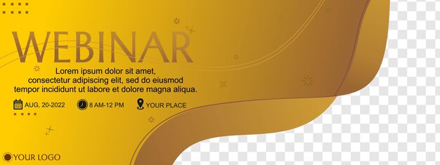 brown webinar banner cover. modern and luxurious gradation design. vector illustration