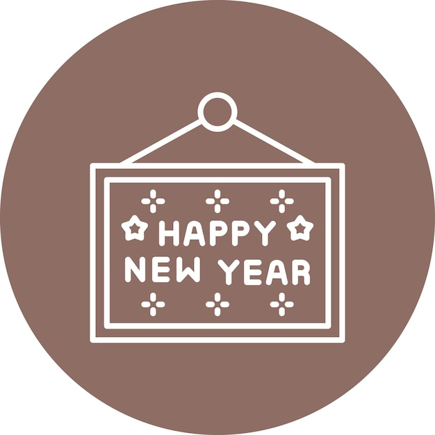 Vector a brown and white sign with a picture of a sign that says happy new year