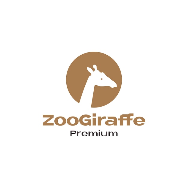 Brown with negative space giraffe logo symbol icon vector graphic design illustration idea creative