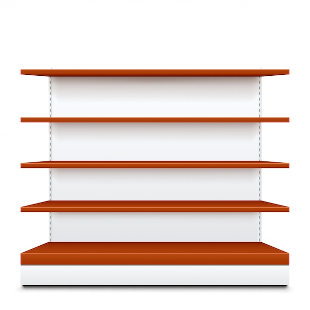 Brown wooden shelves