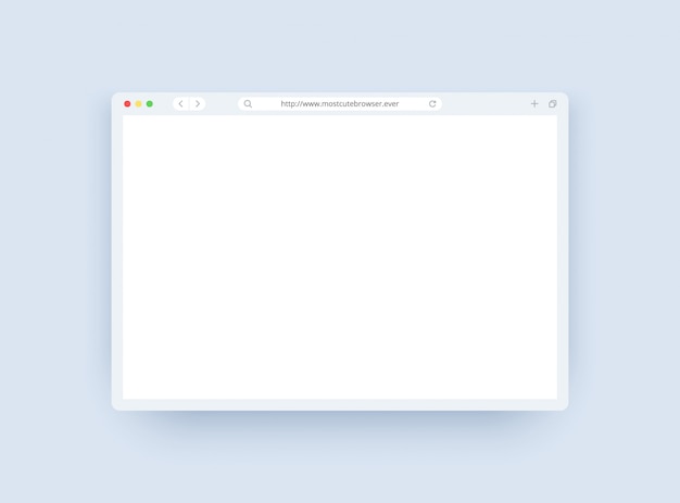 Browser template set in light theme for website, laptop and computer. Browser window concept for desktop