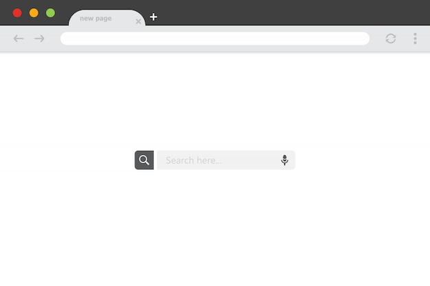 Browser window with search bar in a flat design