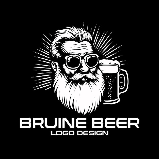 Vector bruine beer vector logo design