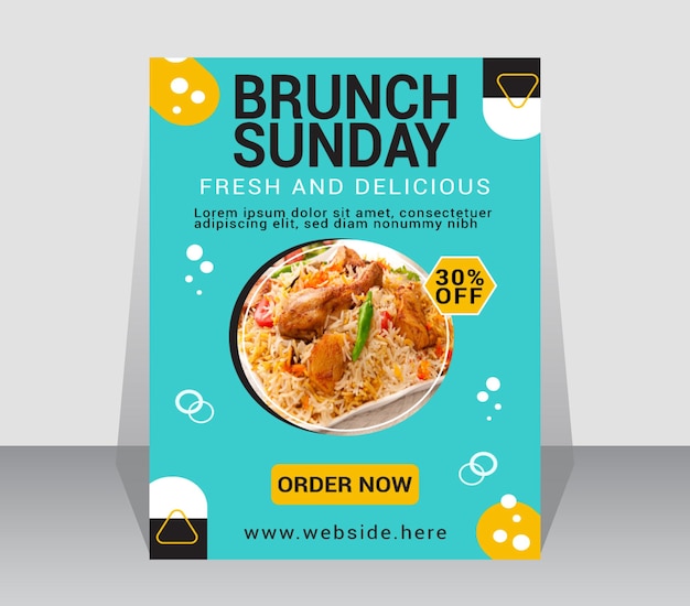 Vector brunch sunday food flyer design