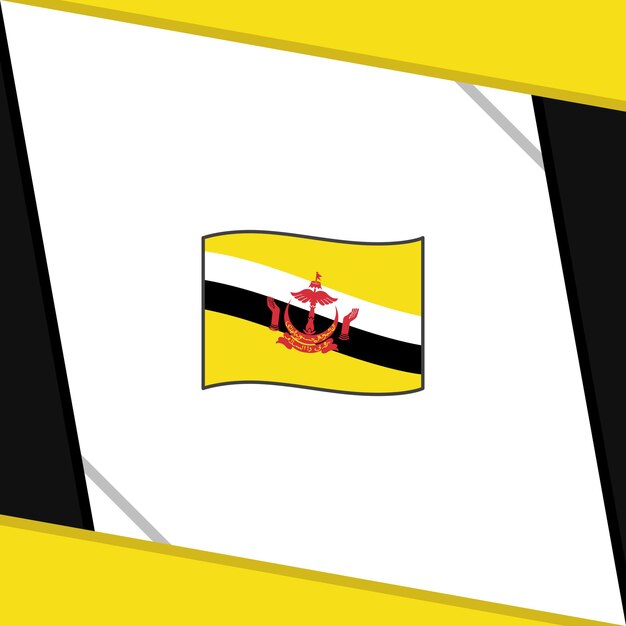 Brunei Flag Abstract Background Design Template Brunei Independence Day Banner Social Media Post Brunei Cartoon