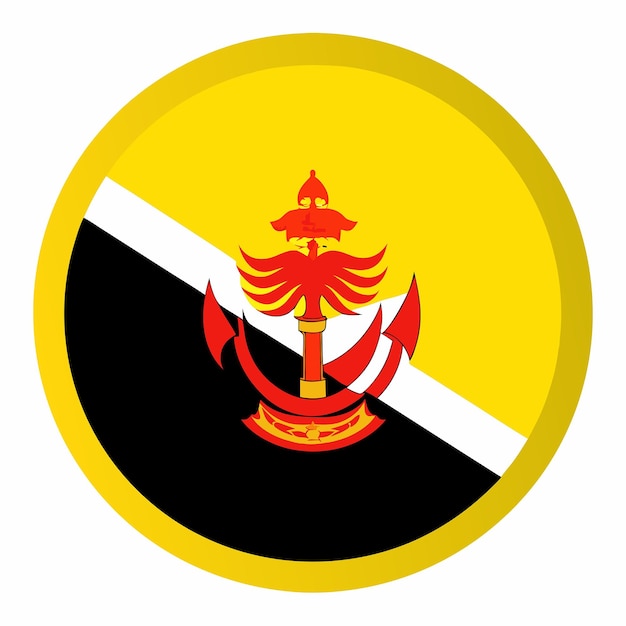 Brunei flag illustration on white background