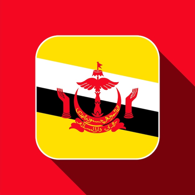 Brunei flag official colors Vector illustration