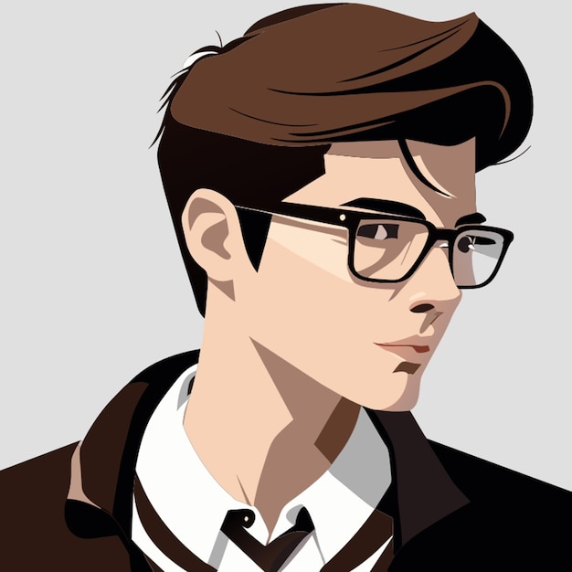 Vector brunette guy in spectacles vector illustration