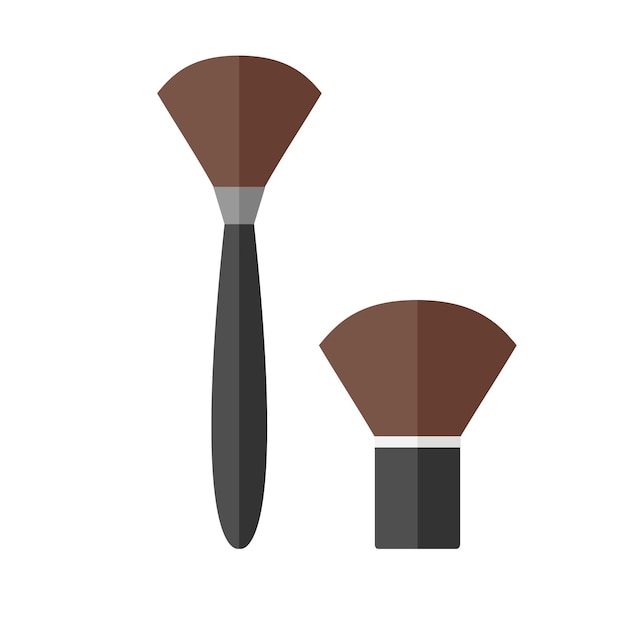 Brush for applying makeup. Powder brush. Flat design