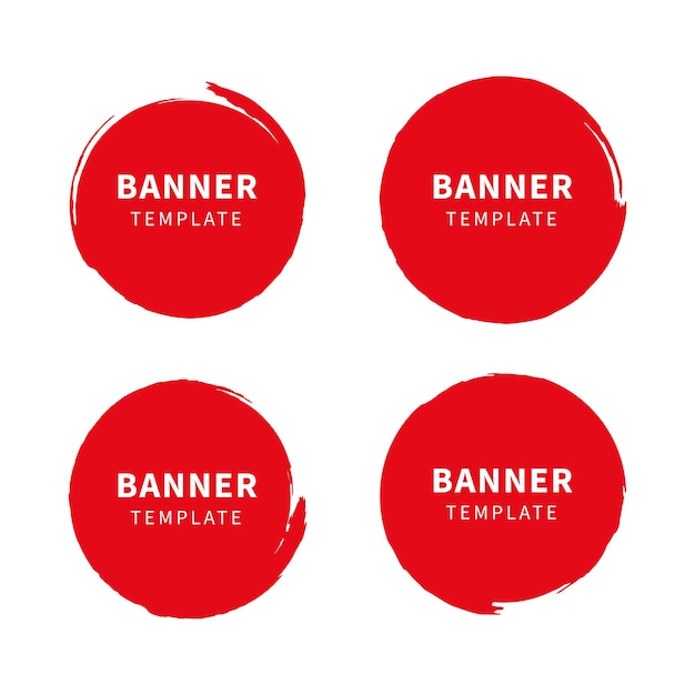 Brush banner red color. Vector isolated web banners. Creative colored vector brush banner. Stock vector. EPS 10