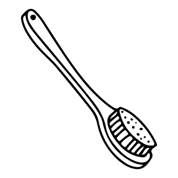 Brush for bathing Cleaning tool Skin care Vector graphics on a white background