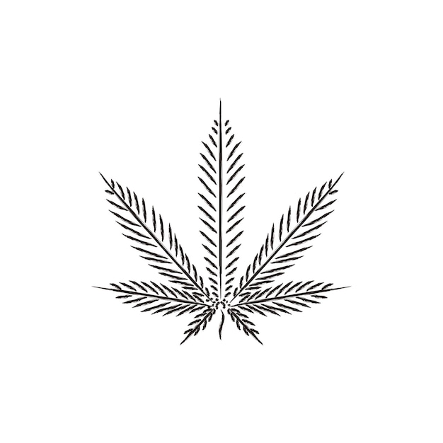 Brush Cannabis leaf Rustic nature Logo design for healthcare and cbd