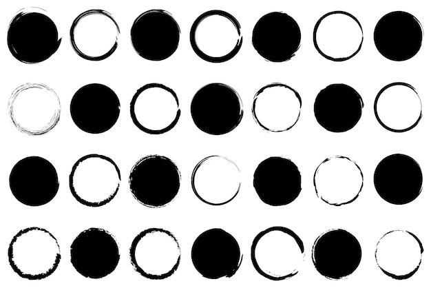 Brush circles. Coffee stains. Vector illustration. EPS 10.