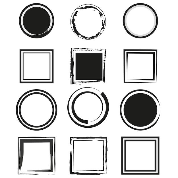 brush circles squares. Grunge urban background. Vector illustration. stock image. EPS 10.