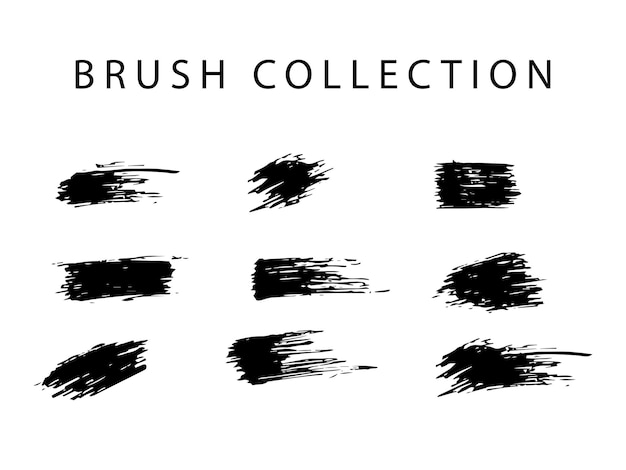 Brush collections pack with grunge style suitable for graphic asset illustration and digital art