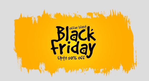 Vector brush effect grunge colorful black friday banner background