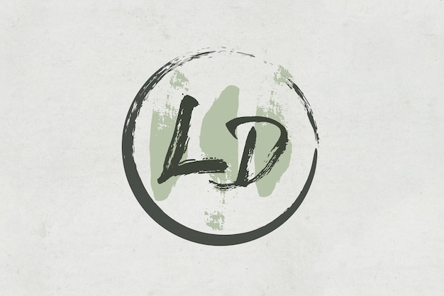 Brush letter LD beauty modern logo ideas inspiration logo design