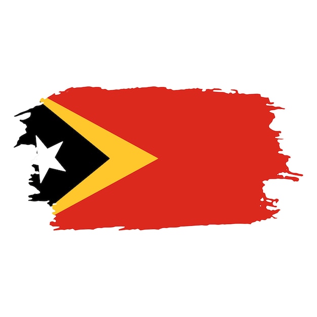 Brush painted national emblem of East Timor country on white background