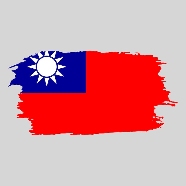 Brush painted national emblem of Taiwan country on white background