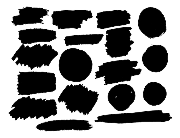 brush stroke elements for designs set