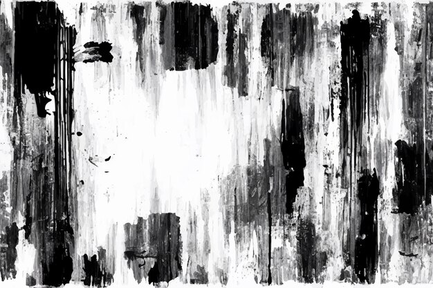 Vector brush stroke monochrome grunge background black brush strokes isolated on white background