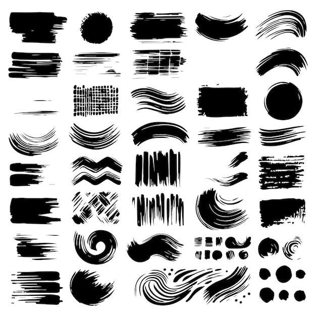 brush stroke rebon vectors isolated on a white background Illustration