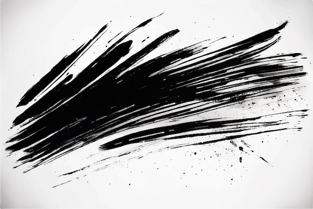 Brush Stroke texture on white background strong brush stroke graphic element Black Brush strokes