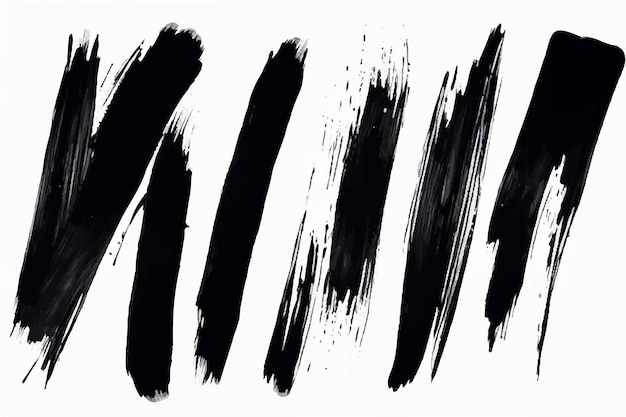 Brush Stroke texture on white background strong brush stroke graphic element Black Brush strokes