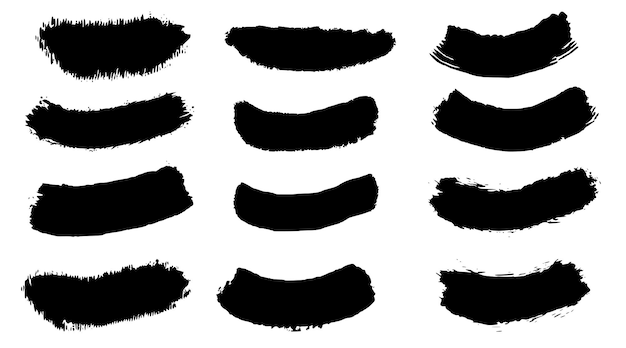 Brush strokes vector collection