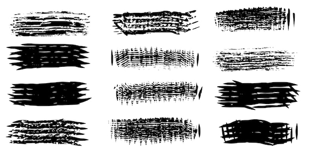 Brush strokes vector collection