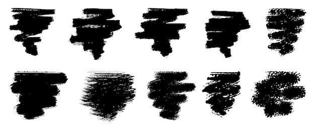 Brush strokes vector collection