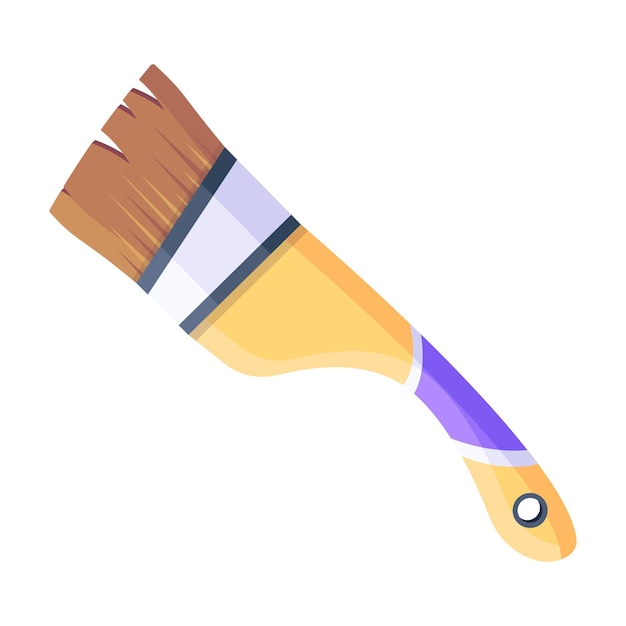 A brush with a purple handle and a white background