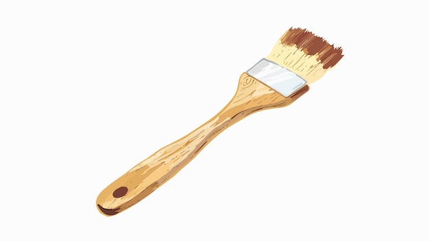 Vector a brush with a wooden handle is shown in a photo