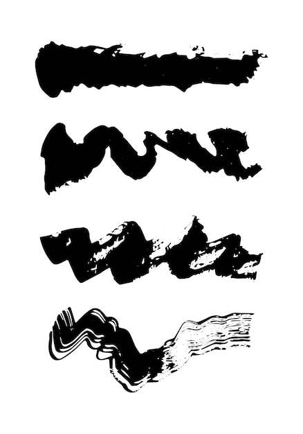 Vector brushes 3grunge brush strokesvector linear strokesabstract ink backgrounds