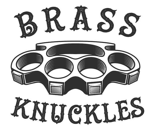 Bruss knuckles  illustration on white background. Text is on the separate layer.