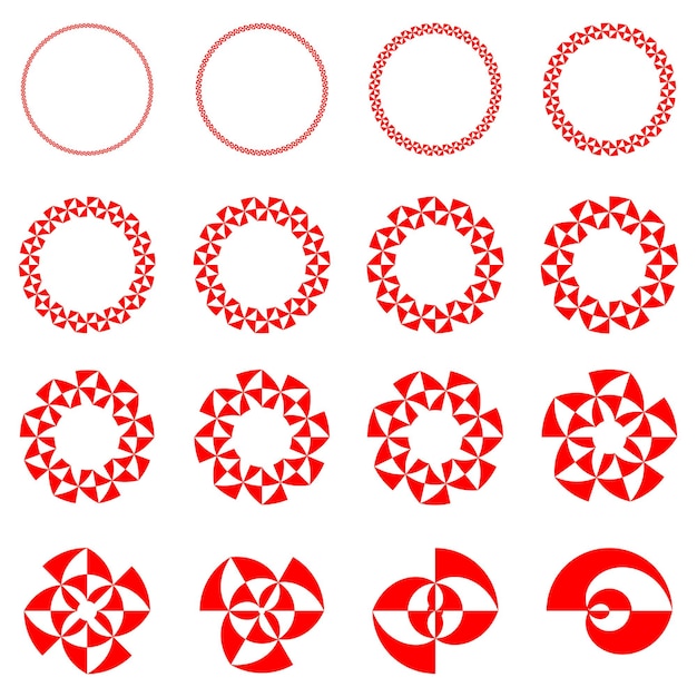 Brutalist abstract geometric shapes Brutal contemporary figure spiral flower Free vector flower icon