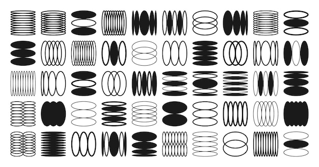 Brutalist geometric shapes symbols simple primitive elements and forms bauhaus retro design trendy