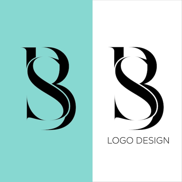 BS initial letter logo design