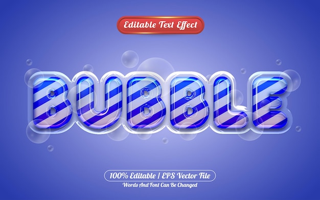 Bubble 3d editable text effect liquid style