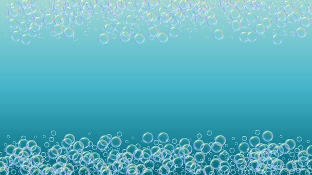 Bubble background with shampoo foam and detergent soap 3d vecto