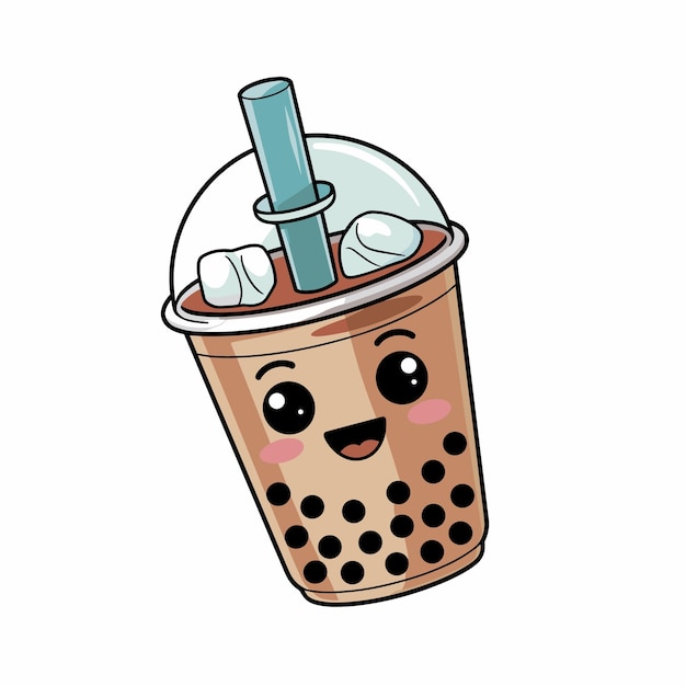 bubble boba tea vector sticker