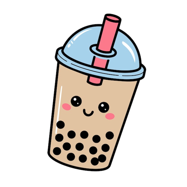 bubble boba tea vector sticker